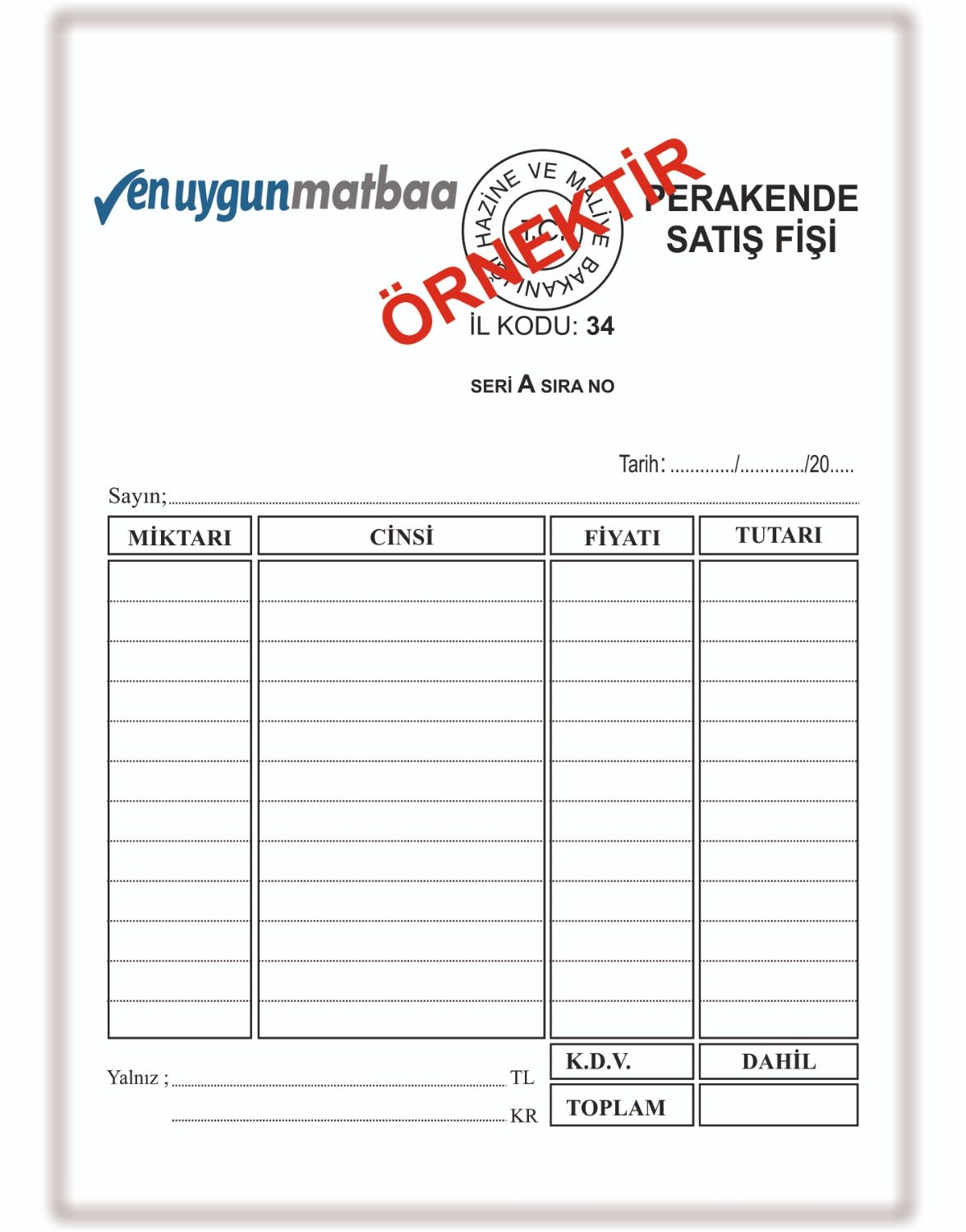 Perakende Satış Fişi