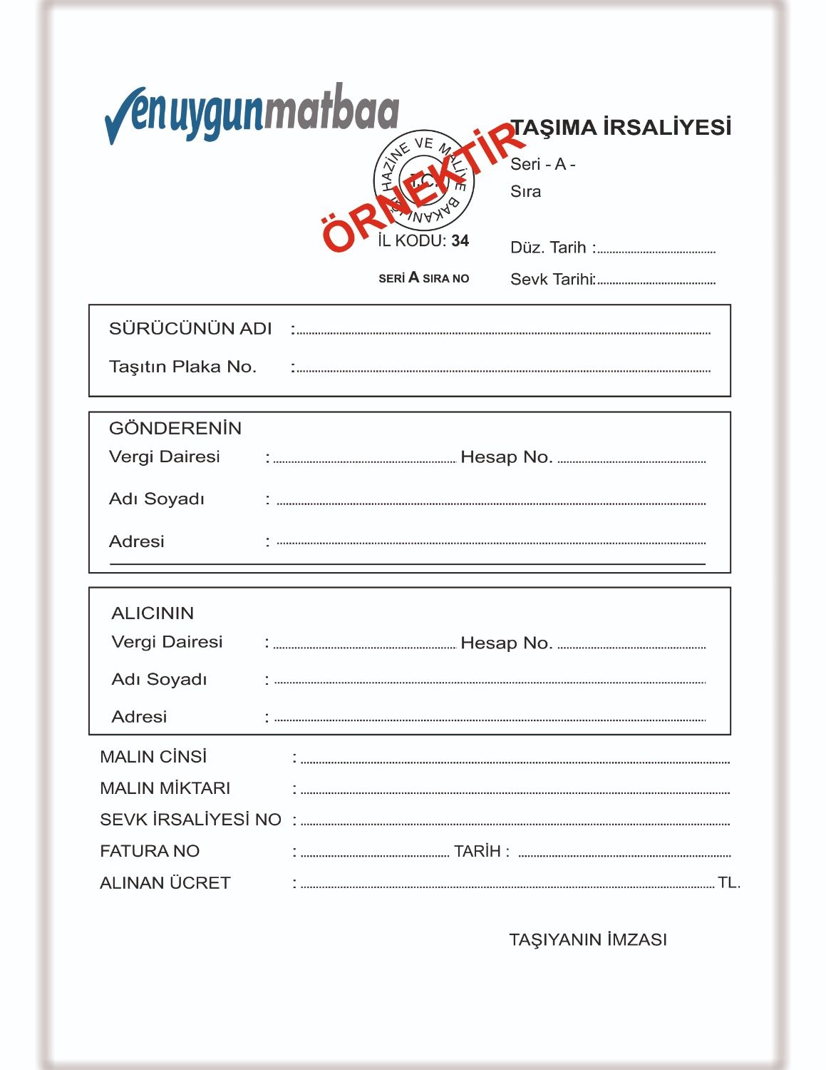 Taşıma İrsaliyesi